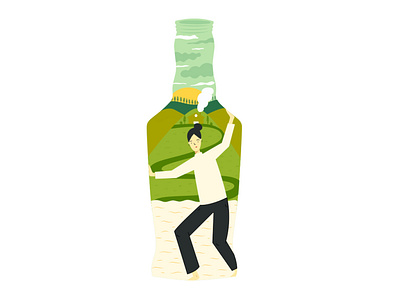 Girl in a bottle colors digitalart illustration