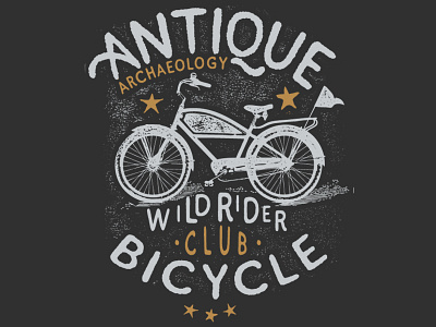 Anitque Archaeology Kids Design antique archaeology bicycle club lettering riders wild