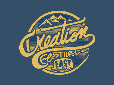 Dribble Creationfest3 badge circle logo creation festival custom logo custom type merch music festival