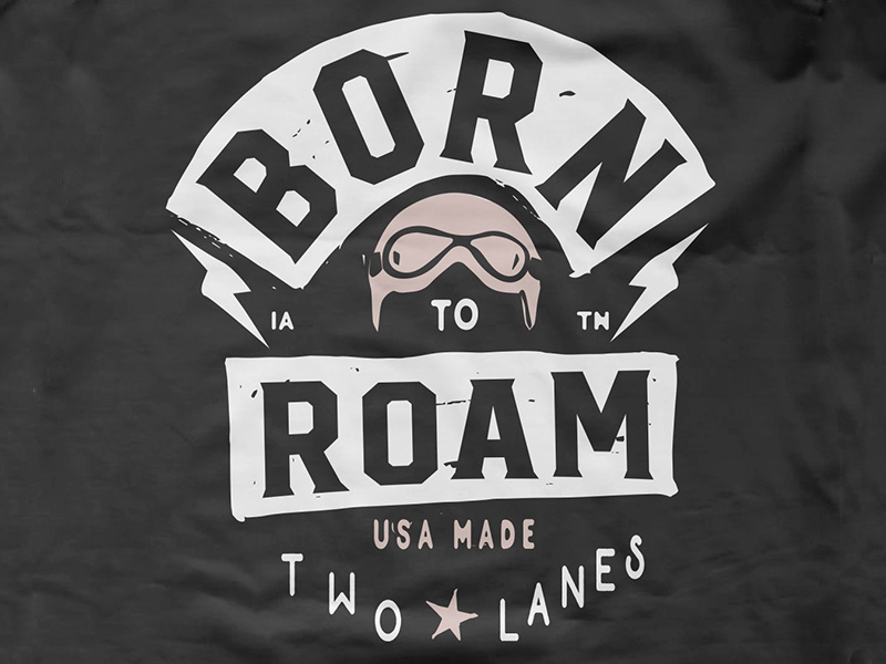 "Born To Roam" usa made antique archaeology biker helmet moto born to roam two lanes