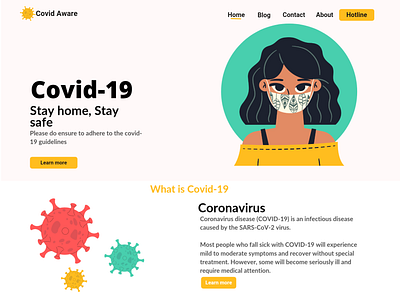 My sample design for a Covid-19 landing page design icon illustration ui ux vector