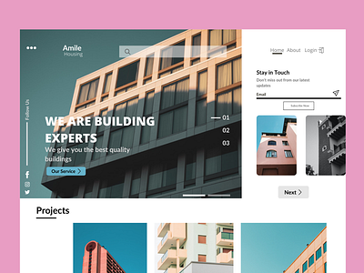 Amile Housing webpage design branding design icon ui ux