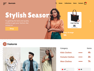 My sample landing page design for a fashion store