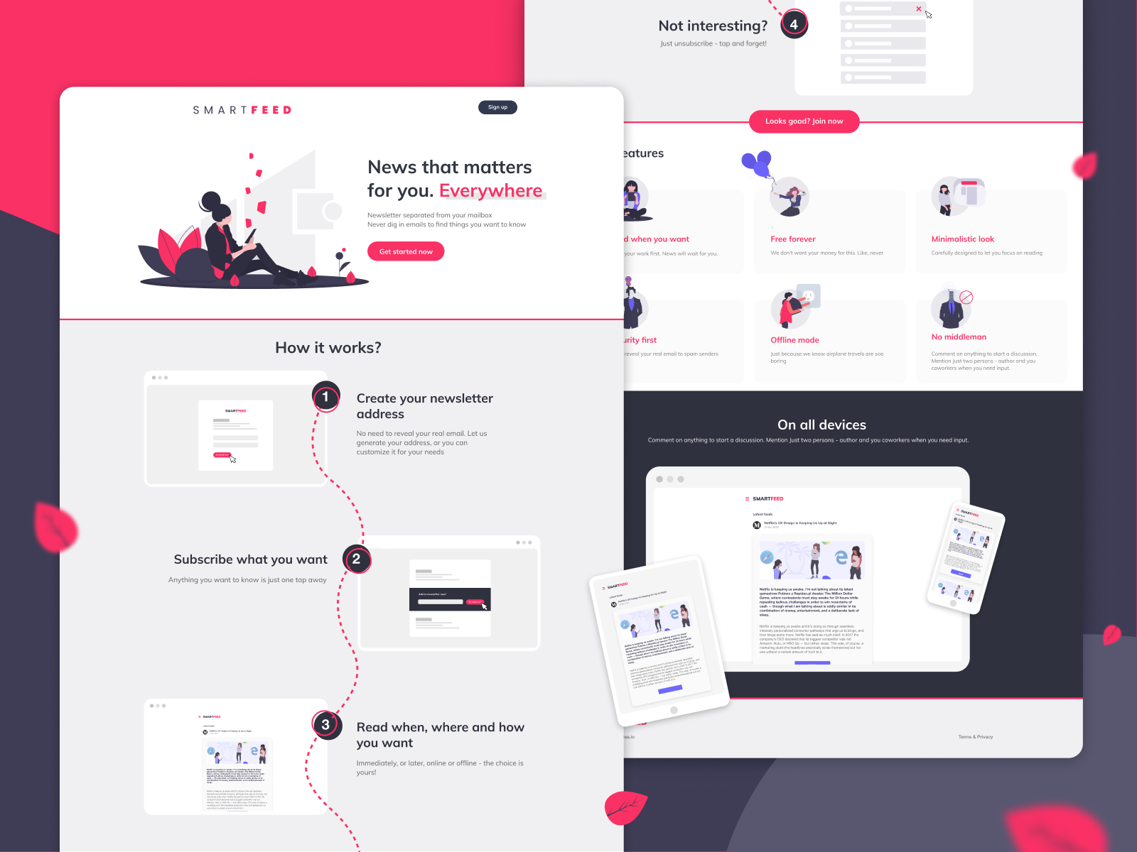 Smartfeed - landing page by Kamil Najman for EYEDƎA on Dribbble