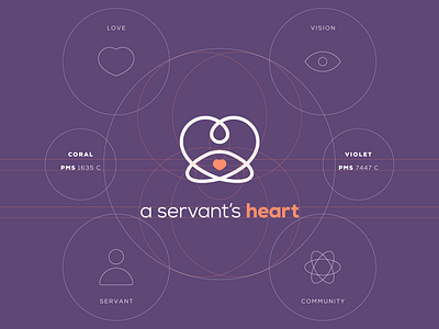 A Servant's Heart branding design faith grid grid layout icon logo typography vector