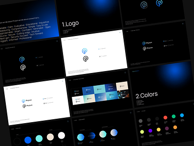 Phylum Brand Case Study ai blue blue gradient brandbook branding case study dark dark ui data design machine learning phylum saas brand security security app web design website