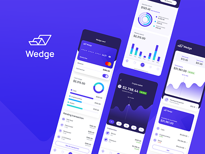 Wedge Mobile Case Study app app design charts design finance fintech fintech app fintech mobile app graphs investing mobile app money purple ui wedge