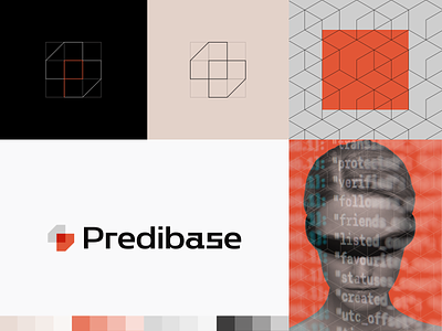 Predibase Logo Design ai artificial intelligence black brand identity branding data design logo design predibase red saas technology