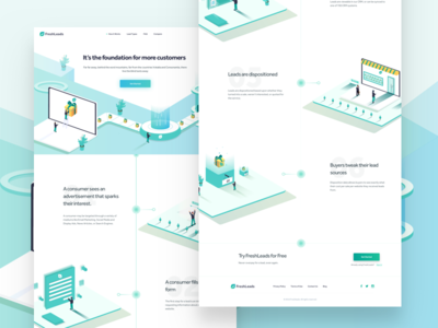 Freshleads - How It Works freshleads gradients how it works illustrations isometric website