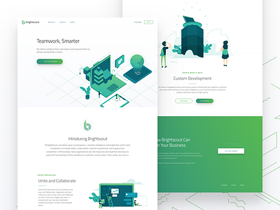 Brightscout - Home brightscout green gradient illustration isometric web design website