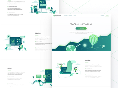 Brightscout - Custom Development brightscout green gradient illustration isometric web design website
