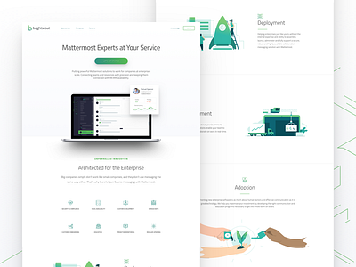 Brightscout - Messaging brightscout green gradient illustration isometric web design website