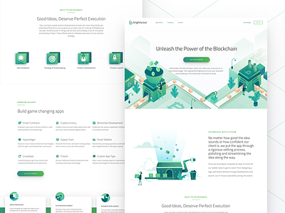 Brightscout - Blockchain blockchain brightscout green gradient illustration isometric web design website