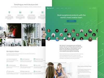 Brightscout - Careers brightscout careers green gradient illustration isometric web design website