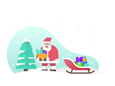 Merry Christmas & Happy Holidays holiday illustration merry christmas santa