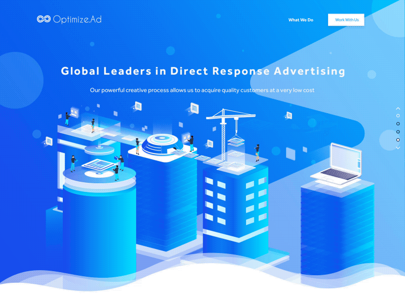 Optimize.ad Animated Hero animation blue gif gradient isometric header hero optimize.ad