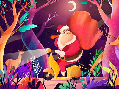 Uh Oh! Santa's Lost bright color christmas colorful colorful art colorful design holiday holiday design illustration procreate santa santa claus santa clause santaclaus