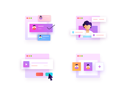 CampusReel Icons icon icon design icon set iconography icons illustration pink pink gradient purple purple gradient