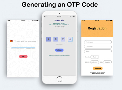 OTP (One Time Password) Loging login otp register form ui xd