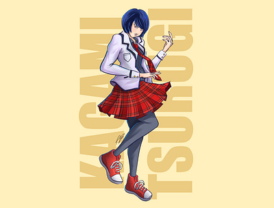 Tsurugi kagami anime girl illustration ladybug procreate