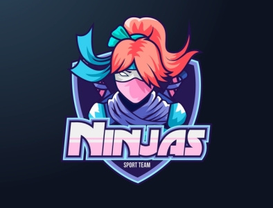 Mascot logo ninjas design girl illustrator logo mascot logo ninja vector