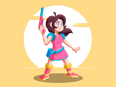 Practice video game character character design design digital illustration girl illustration vector