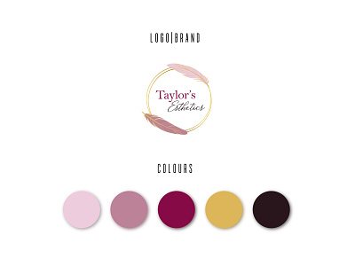 Taylor's Esthetics brand brand design brand identity branding coloring scheme colors colours design graphic graphicdesign identity identity design logo