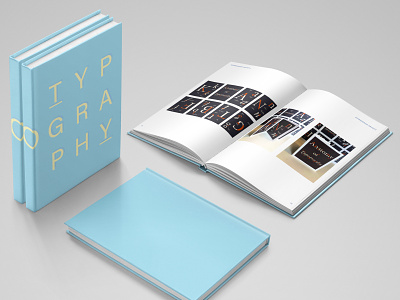 Blue book cover graphic graphic design light blue mockup portfolio portfolio book typeface typography yellow
