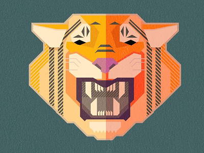 Harimau Malaya arts geometric tiger