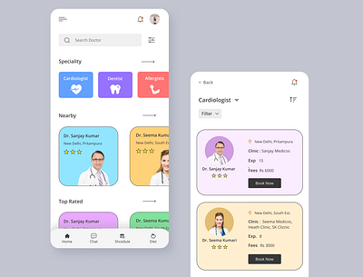 Doctor App app design design doctor app graphic design home page mobile app ui ux