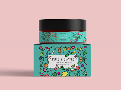 Pure & Simple Packaging beauty product bold color brand identity branding colourful design graphic design hand drawn illustration natural organic package design perth vector