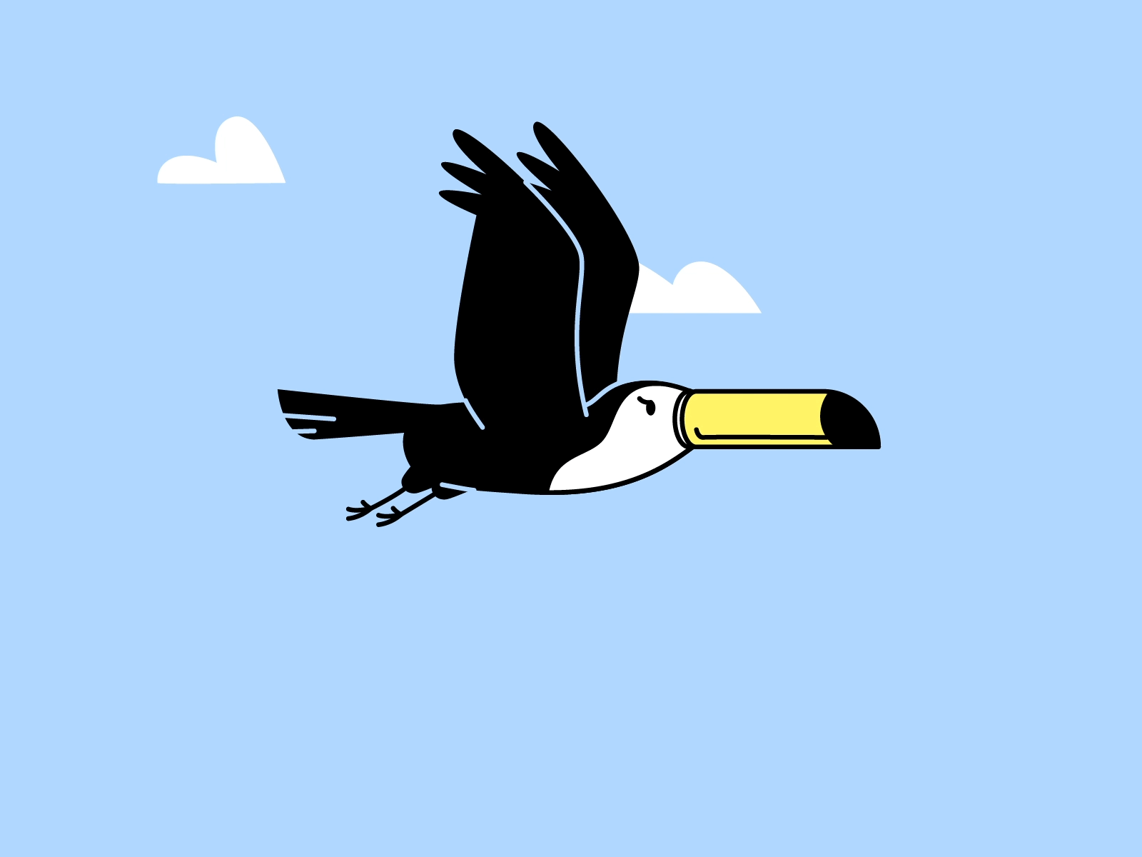 Toucan flying 2danimation animal app bird character flying bird frame by frame animation toucan vector