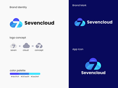 Cloud + Seven branding cloud creativelogo design graphic design logo logoconcept modern seven simple