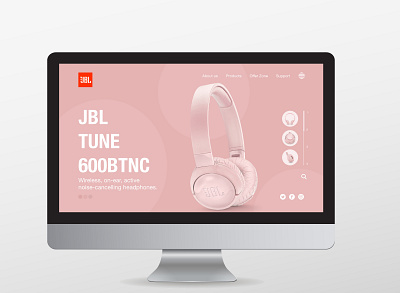JBL Headphone Concepts dailyui design headphone jbl landing page layoutdesign pink ui uidesign uiux website concept websites