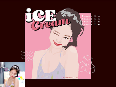Jennie Kim BLACKPINK app art artwork blackpink branding clean ice cream icon illustration illustrator jennie lettering logo minimal typography ui user interface ux web website