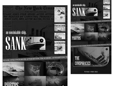 Titanic - An "Unsinkable" Ship (Landing Page UI) concept ui landing page design titanic concept design typography ui design ui ux web design web ui website design