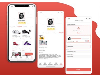 Ecommerce Profile page mobile ui ux