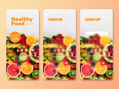 Daily UI 001 Sign up 001 adobexd app branding challenge daily ui dailyui dailyuichallenge design food food delivery graphic design healthyfood mobile mobile app photoshop signup ui ux web