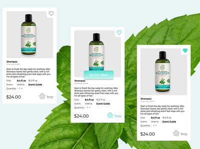 Shampoo Card Product app design ui ux web