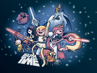 What Time Is It?! adventure time design illustration star wars tee