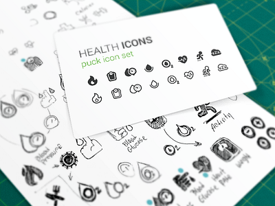 Health Icons icon puck set