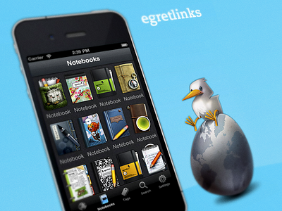 Egretlinks app egret egretlinks egretlist icon notebook