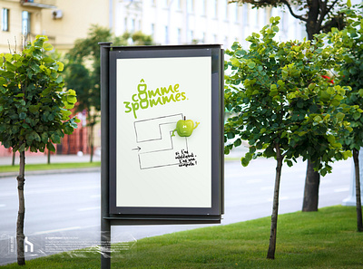 Ô comme trois pommes | A playful childhood add adobe advertising advertisment brand brand identity branding design logo logotype mockup outdoor advertising packaging visual identity
