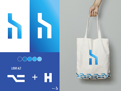 My New logo HURTIKONN bag branding design h letter logo logotype mockup monogram packaging webgraphic