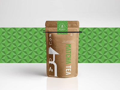 Kiuji in paper craft package branding design inspired logotype mockup packaging pattern tea webgraphic