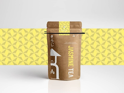 Kiuji in paper craft package branding design inspired logotype mockup packaging pattern tea webgraphic