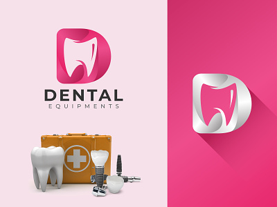 Dental equipment's logo design with letter 'D'