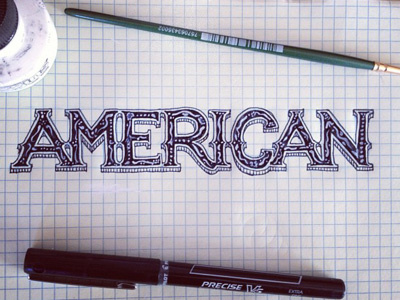 American Blues - type draft american blues process typography vintage