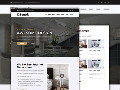 Bentria - Interior Design Firm Website HTML Template architecture design exterior design gallery interior interior design rooftop