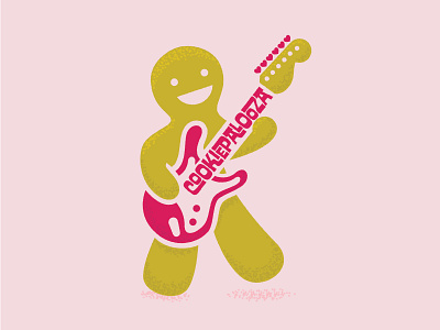 Cookiepalooza baking bass concert gingerbread man guitar hearts instrument music rock smile
